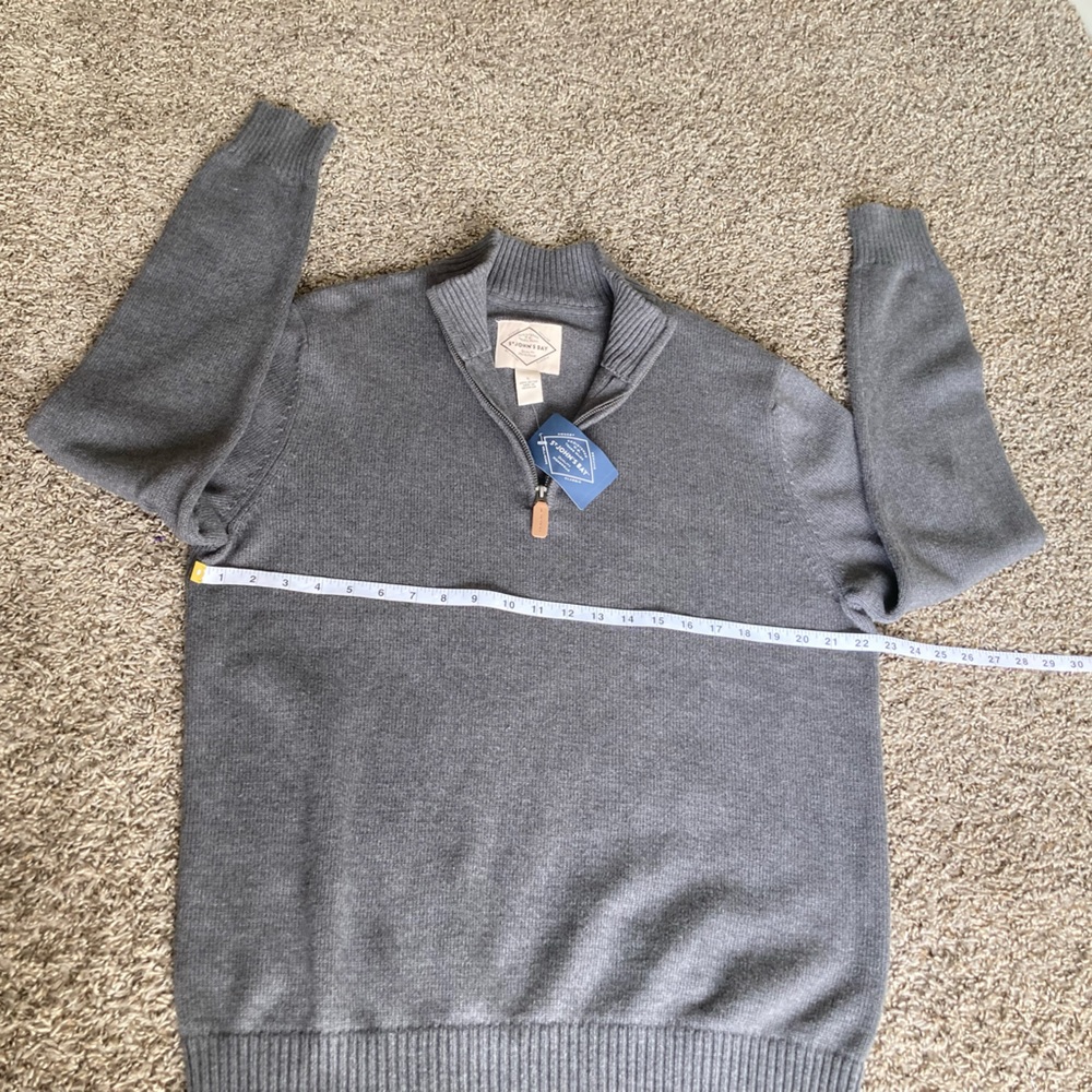 St. John's Bay Men's Steel Blue Zip-Up Sweater - Picture 4 of 7